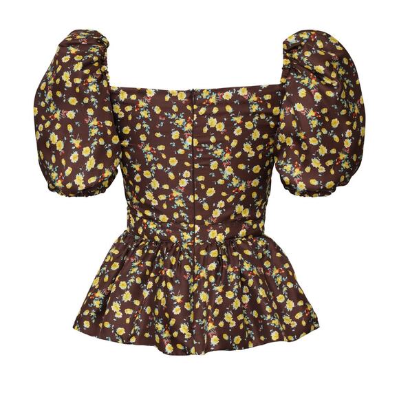 Autumn Adeigbo brown custom made vintage style  Bridgette Blouse size 8 - Picture 2 of 8